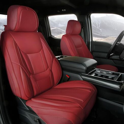 Coverland Custom Car Seat Covers Compatible with 2021-2026 Chevy Tahoe - Premium Leather Non-Slip Memory Foam Waterproof Seat Cover Custom fit Interior Protector [Front-Black] in Saudi Arabia