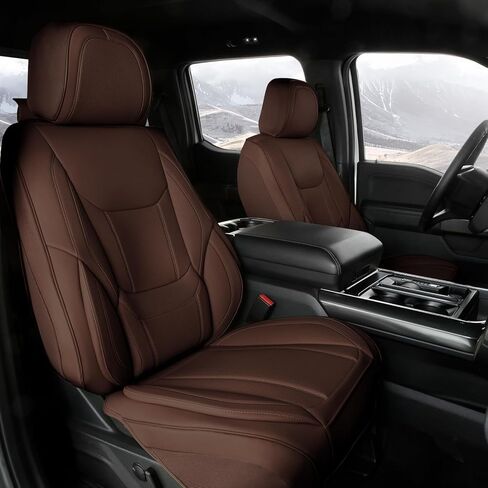 Coverland Custom Car Seat Covers Compatible with 2021-2026 Chevy Tahoe - Premium Leather Non-Slip Memory Foam Waterproof Seat Cover Custom fit Interior Protector [Front-Black] in Saudi Arabia