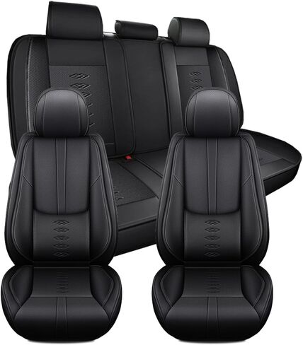 Car Seat Covers for KIA K5 2021-2026,Waterproof Soft Leather Seat Covers 5-Seats Standard,Interior Accessories with Airbag,Automobile Seat Cover Sets for K5(Black) in Saudi Arabia