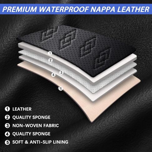 Car Seat Covers for KIA K5 2021-2026,Waterproof Soft Leather Seat Covers 5-Seats Standard,Interior Accessories with Airbag,Automobile Seat Cover Sets for K5(Black) in Saudi Arabia