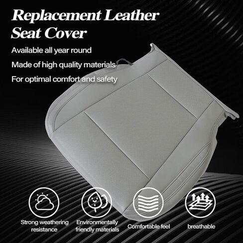 SecosAutoparts Front Driver Side Bottom Replacement Perforated Seat Cover Gray Compatible with Ford F-150 Lariat 2015-2017 Compatible with Ford F250 F350 Lariat XLT 2017-2022 in Kuwait