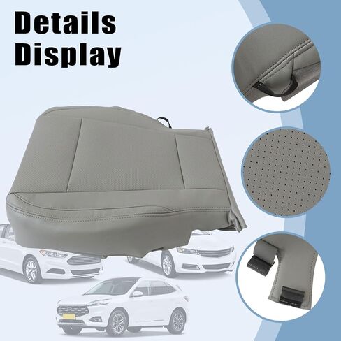 SecosAutoparts Front Driver Side Bottom Replacement Perforated Seat Cover Gray Compatible with Ford F-150 Lariat 2015-2017 Compatible with Ford F250 F350 Lariat XLT 2017-2022 in Kuwait