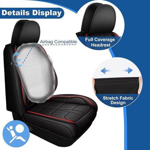 DISUTOGO 2 Row 5 Seat Covers Fit for Jeep Wrangler 2003-2026 3D Lumbar Support Waterproof Faux Leather Automotive Seat Covers Protector(5 Seats,Black&Red) in Saudi Arabia