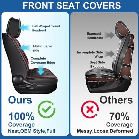 DISUTOGO 2 Row 5 Seat Covers Fit for Jeep Wrangler 2003-2026 3D Lumbar Support Waterproof Faux Leather Automotive Seat Covers Protector(5 Seats,Black&Red) in Saudi Arabia
