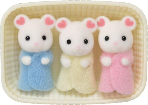 Sylvanian Families Epoch Marshmallow Mouse Doll, Ne-108 ST Mark Certified, for Ages 3 and Up, Toy, Dollhouse Sylvanian Families, Epoch in Kuwait