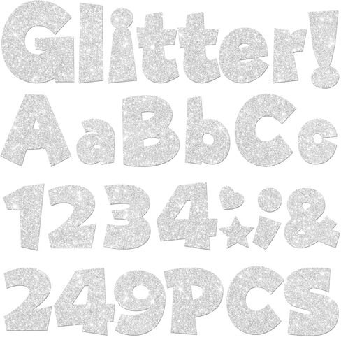 249 Pcs Glitter Bulletin Board Letters Numbers and Punctuation, 4 Inch Alphabet Poster Board Cardboard Letter Cutouts with Adhesive Dots for Classroom Bulletin Board School Decorations (Hot Pink) in Kuwait