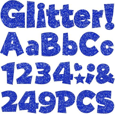 249 Pcs Glitter Bulletin Board Letters Numbers and Punctuation, 4 Inch Alphabet Poster Board Cardboard Letter Cutouts with Adhesive Dots for Classroom Bulletin Board School Decorations (Hot Pink) in Kuwait
