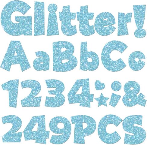 249 Pcs Glitter Bulletin Board Letters Numbers and Punctuation, 4 Inch Alphabet Poster Board Cardboard Letter Cutouts with Adhesive Dots for Classroom Bulletin Board School Decorations (Hot Pink) in Kuwait