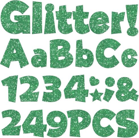 249 Pcs Glitter Bulletin Board Letters Numbers and Punctuation, 4 Inch Alphabet Poster Board Cardboard Letter Cutouts with Adhesive Dots for Classroom Bulletin Board School Decorations (Hot Pink) in Kuwait