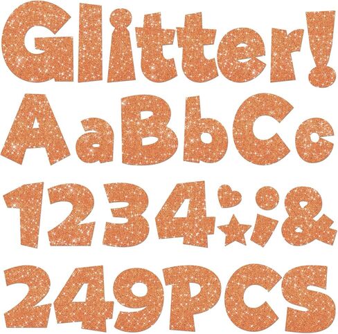 249 Pcs Glitter Bulletin Board Letters Numbers and Punctuation, 4 Inch Alphabet Poster Board Cardboard Letter Cutouts with Adhesive Dots for Classroom Bulletin Board School Decorations (Hot Pink) in Kuwait