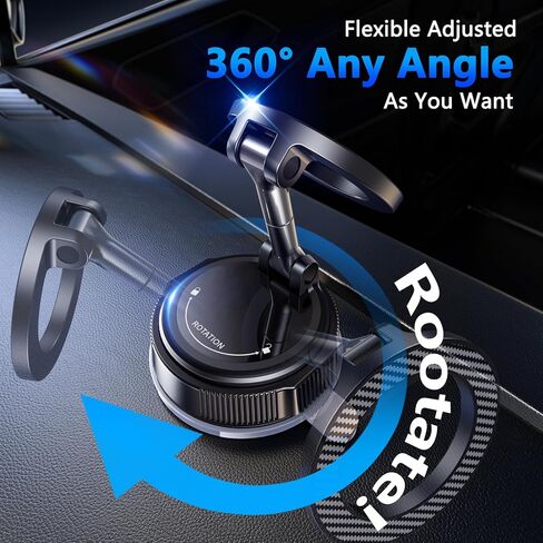 PGU for Magsafe Dashboard & Windshield Car Phone Holder 2026 89+LBS Suction & 3600gf Magnetic 360° Adjustable Phone Holders for Your Car Cell Phone Car Mount for iPhone 17-12 Series in Kuwait
