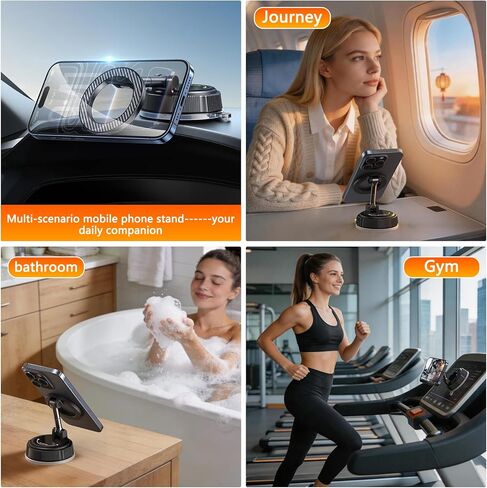 PGU for Magsafe Dashboard & Windshield Car Phone Holder 2026 89+LBS Suction & 3600gf Magnetic 360° Adjustable Phone Holders for Your Car Cell Phone Car Mount for iPhone 17-12 Series in Kuwait