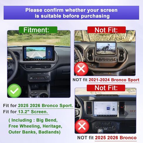 صينية تنظيم تخزين لوحة القيادة RUNROAD متوافقة مع ملحقات Ford Bronco الرياضية لعام 2025 2026، صندوق تخزين وحدة التحكم المركزية خلف الشاشة للوحة أجهزة قياس مسند الذراع الرياضية Bronco فقط لشاشة 13.2 بوصة in Kuwait
