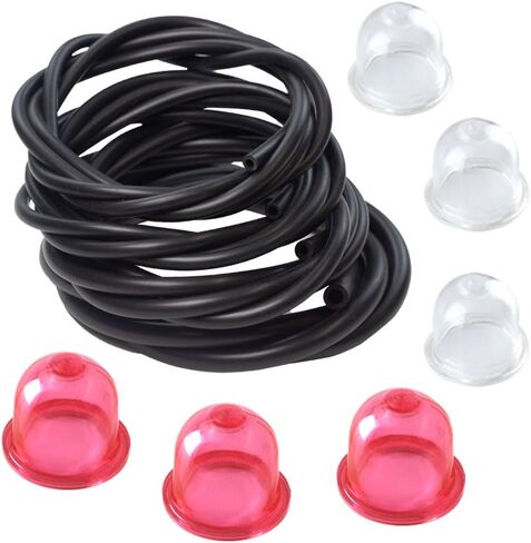 Black Rubber Fuel Line & Primer Bulb Set, 4 Sizes (4 Feet Each) Fuel Tubing + 6PCS Bulbs, Replacement for Most 2 Cycle Small Engine Outdoor Power Tools in Saudi Arabia