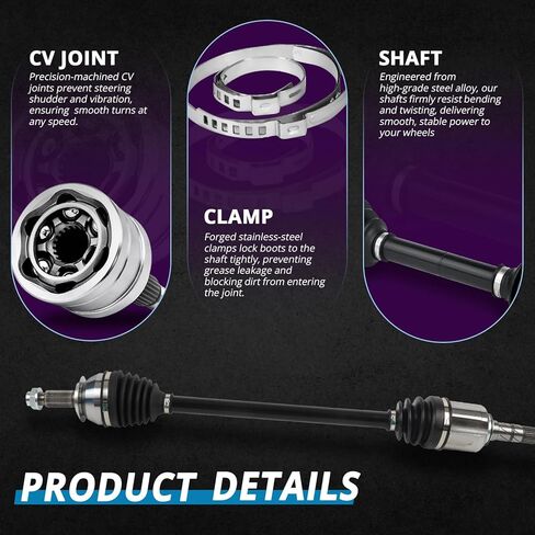 Front CV Axle Replacement for 2007 2008 2009 Subaru Legacy, 2011 2013 2014 Impreza, 2009 2010 2011 2012 2013 Forester, 2013 2014 WRX XV Crosstrek, Driver and Passenger Side SB-8065 in Saudi Arabia