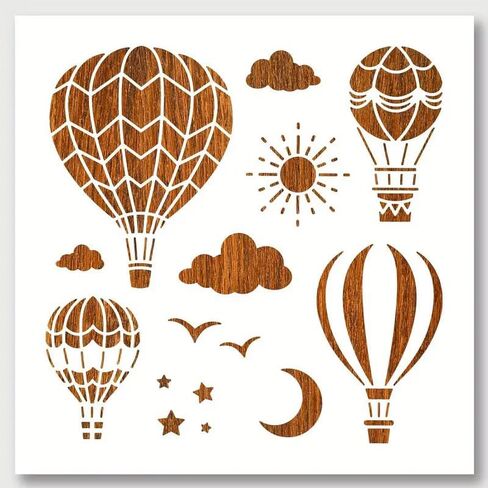 Hot Air Balloon Wall Stencils Template Reusable Spray PaintStencils for Craft Painting On Wood Craft Canvas Walls Wood Furniture Decorations DIY Scrapbooking in Saudi Arabia