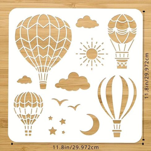 Hot Air Balloon Wall Stencils Template Reusable Spray PaintStencils for Craft Painting On Wood Craft Canvas Walls Wood Furniture Decorations DIY Scrapbooking in Saudi Arabia