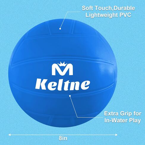 Water Volleyball for Pool, 8 Inch Waterproof PVC Pool Volleyball Ball with Air Pump for Swimming Pools, Pool Toy for Pool Entertainment and Lawn Beach Volleyball Games in Saudi Arabia