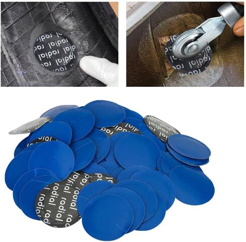 100 Pieces 1-3/4" 45mm Round Rubber Tire Repair Patch Set 1.77" for Car Truck Motorcycle Bike Inner Tire Round Tire Repair Tools Kit in Kuwait