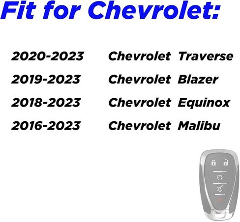 Key Fob Cover for Chevy Equinox: 5 Buttons Key Fob Case Fit for Chevy Traverse Blazer Equinox Malibu Traiblazer Cruze Sonic 2016 2017 2018 2019 2020 2021 2022 2023 Remote Protector ‎HYQ4EA in Saudi Arabia