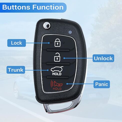 Key Fob Cover Fits for Hyundai Santa Fe Hyundai Sonata Sport 2013 2014 2015 2016 2017 2018 2019 Keyless Entry Remote Control Key Fob Case Shell in Saudi Arabia