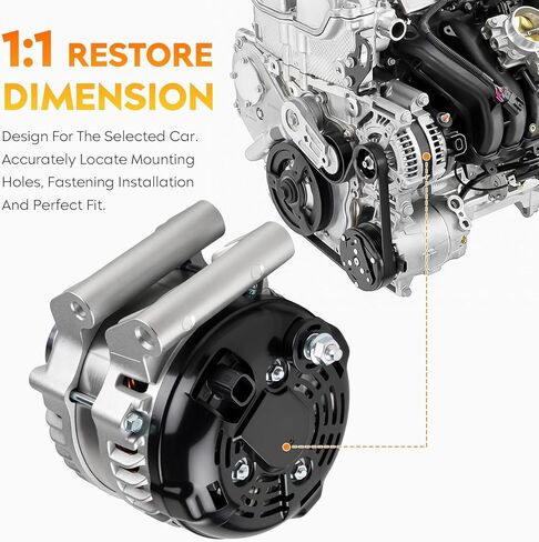 New Alternator fit for Jeep Cherokee 3.2L V6 2014-2022, for Chrysler 200 3.6L V6 2015-2017, 160Amp, Replace 12886N, 12886, 42070, 56029622AB, 68271763AB, 4210000820, 4210000821, 56029622AC, 68271763AA in Kuwait