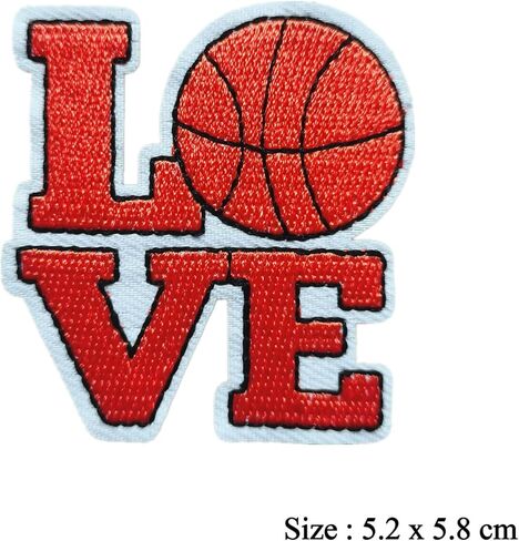 3 Pcs Love Basketball Embroidered Patches Applique, Iron on or Sew on on Patches for Clothes, Jackets, T-Shirt, Backpacks……… in Saudi Arabia