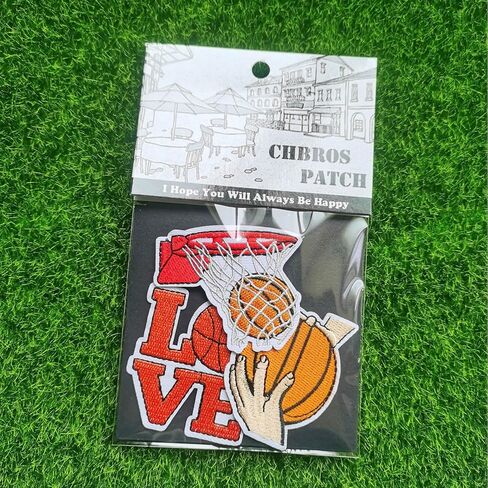 3 Pcs Love Basketball Embroidered Patches Applique, Iron on or Sew on on Patches for Clothes, Jackets, T-Shirt, Backpacks……… in Saudi Arabia