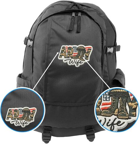 Army Wife Embroidered Patch – Military Camo American Flag Iron On Sew On Badge for Jacket, Vest, Backpack & Clothing Decor, Gift for Women Men Veteran Wife in Saudi Arabia