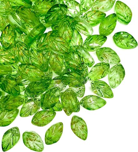 100 قطعة من الخرز الورقي الأخضر Leafbud Lampwork الزجاج الخرز الأخضر السائبة لسوار صناعة المجوهرات بنفسك in Kuwait