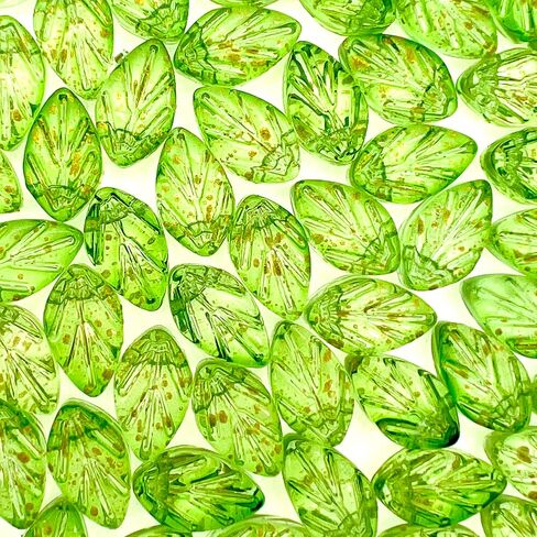 100 قطعة من الخرز الورقي الأخضر Leafbud Lampwork الزجاج الخرز الأخضر السائبة لسوار صناعة المجوهرات بنفسك in Kuwait