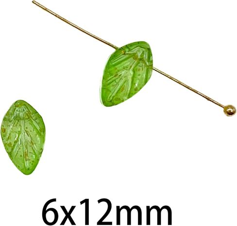 100 قطعة من الخرز الورقي الأخضر Leafbud Lampwork الزجاج الخرز الأخضر السائبة لسوار صناعة المجوهرات بنفسك in Kuwait