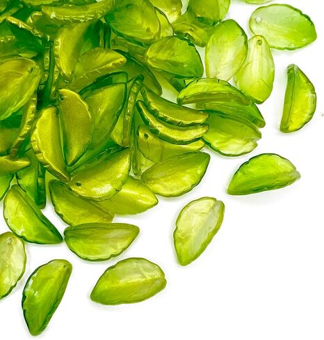 100 قطعة من الخرز الورقي الأخضر Leafbud Lampwork الزجاج الخرز الأخضر السائبة لسوار صناعة المجوهرات بنفسك in Kuwait