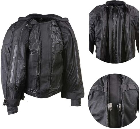 Milwaukee Leather Men’s CE Armored All-Season Motorcycle Jacket - Protective Textile Racer Design in Kuwait