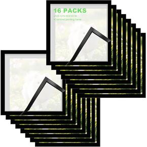 Moheaaei 16 Pack Diamond Picture Frames 30x30, Magnetic Diamond Art Frames Self-Adhesive for 12x12 Inch Canvas Pictures Wall Window Door Home Decor (Black) in Kuwait