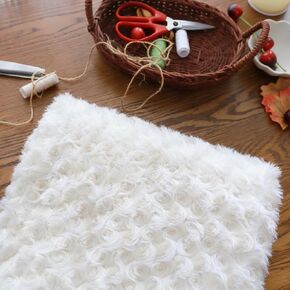 Simple&Opulence Fluffy Rosebud Fleece Fabric by The Yard, Short Pile Faux Fur Fabric 86'’ Wide, Soft & Smooth Minky Fabric for Costume, Rug, Pillow, Cushion, DIY Craft (White, 1 Yard) in Saudi Arabia