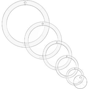 6PCS 1/2/3/4/5/6inch Transparent Circular Quilting Acrylic Templates with Binder Hinge Ring for Patchwork DIY Crafts and Decorative Scrapbooks in Saudi Arabia