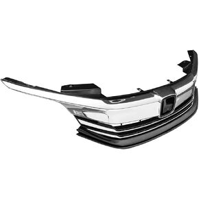 Front Grille Black w/Chrome Trim Grill Compatible with 2016 2017 Honda Accord Sedan 4Dr in Saudi Arabia