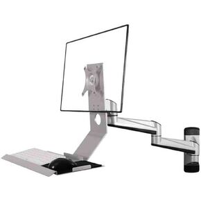 Monitor Mount, Wall Mounted Monitor Stand with Double Arm and Single Screen, with 90° Folding Tablet Stand Monitor Desk Mount in Saudi Arabia