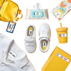 All-in-one Daycare Labels Essentials Pack - 168 Waterproof Name Labels for Kids Stuff Daycare, Clothing Name Stickers for Kids, Baby Bottle, Name Tags for Clothing, Gift Label Sticker & Bag Tags in Saudi Arabia