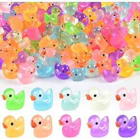 150Pcs Mini Resin Ducks Luminous Mini Ducks Glow in The Dark, Tiny Ducks to Hide, Little Ducks, Miniature Ducks for Garden Micro Landscape DIY Craft Accessories Ornament Charms Party Toys in Saudi Arabia