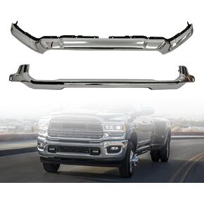 Front Upper & Lower Grille Chrome Molding Compatible with 2019-2024 Ram 2500 3500 5500 | Fits Big Horn Laramie Limited | Replaces OEM 6NB141Z0AD 17677619 6NB051Z0AE in Saudi Arabia