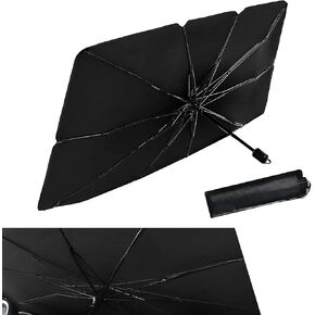 1 PC Car Sunshade Umbrella, Windshield Sun Shade with UV Block, Foldable Reflective Sunscreen Front Window Cover, Universal for Most Cars, Trucks, SUVs (55"x 31" Sliver #B) in Saudi Arabia