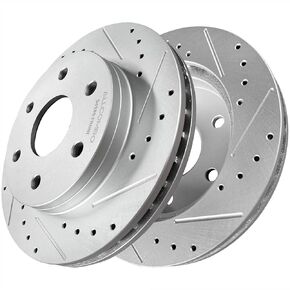 Allcombo 13.70" Rear Brake Rotors for 2012 2013 2014 2015 2016 2017 2018 2019 2020 Ford F-150, Drilled and Slotted Brakes Replacement 54186, [Manual Parking Brake Only; 6-Stud] in Saudi Arabia