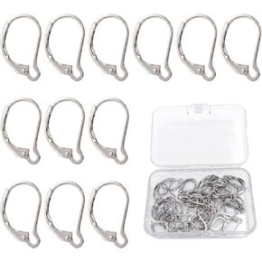 50PCS Leverback Earring Hooks, Lever Back French Earring Hooks,Durable Brass Interchangeable Dangle Ear Wire Findings, for Making dangles Earrings,DIY Jewelry Making(Gold) in Saudi Arabia