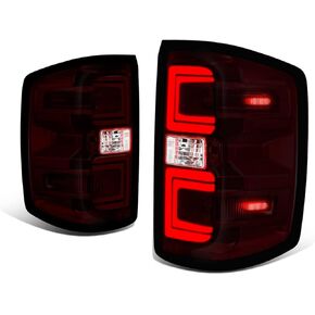 DNA MOTORING TL-ZTL-002E-DR Pair of LED Tail Lights - Brake Lamps Compatible with 15-19 Silverado/Sierra 2500/3500 HD, Smoked Red Lens in Saudi Arabia