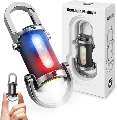 Rechargeable Keychain Flashlights, 800 Lumens EDC Mini Flashlights, COB Keychain Work Light Flashlights 7 Light Modes, Bright Mini Keychain Light for Walking, Searching and Hiking in Saudi Arabia