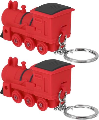 KESYOO Train Shape Led Light Keychain Set with Flashing Light and Sound Portable Mini Train Key Rings for Car Backpack and Everyday Use Unique Decorative Key Pendant in Kuwait