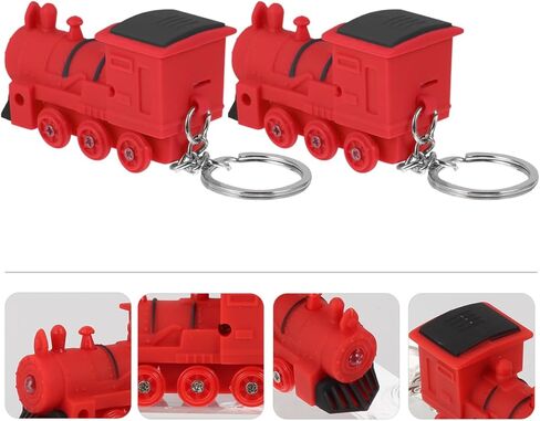 KESYOO Train Shape Led Light Keychain Set with Flashing Light and Sound Portable Mini Train Key Rings for Car Backpack and Everyday Use Unique Decorative Key Pendant in Kuwait