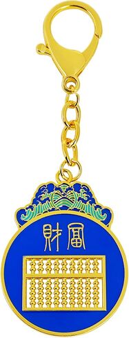 Fengshuibringluck فنغ شوي تسعة قضبان المعداد المفاتيح حسن الثروة الحظ ثروة تميمة مفتاح سلسلة in Kuwait
